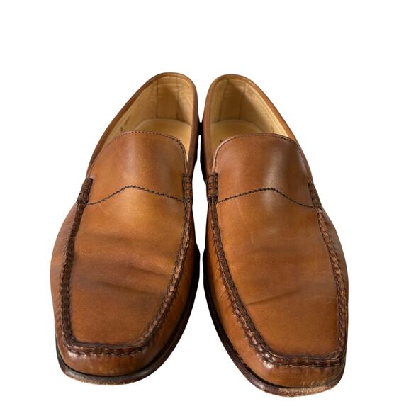 Allen Edmonds CAMPBELL Mens Brown Leather Loafers Size 12 B Dress Shoes Tan - Picture 2 of 8